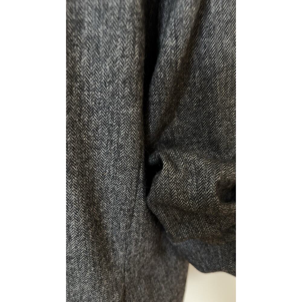Zara Woman XL Gray Herringbone Ruched Sleeves Blazer Preppy Staple Classic $119 - Picture 13 of 13